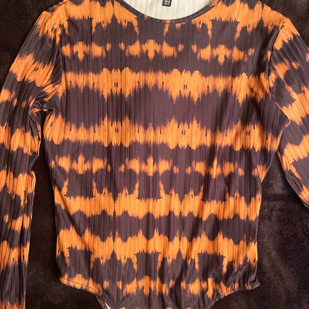 Missguided Long-Sleeve Tie-Dye Bodysuit